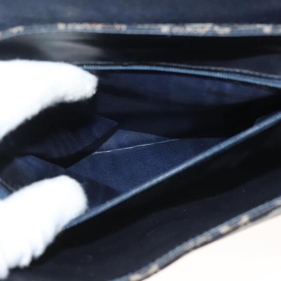 CELINE C Sulky Shoulder Bag Canvas Navy Gold - Picture 13 of 13